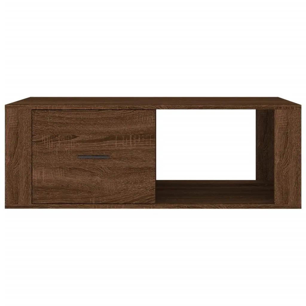 Coffee Table Brown Oak Engineered Wood Living Room Accent Sofa Side Table