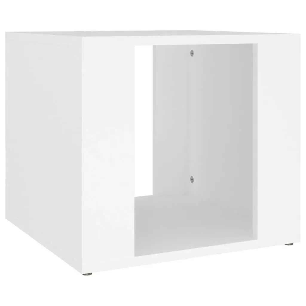Bedside Table White Engineered Wood Storage Nightstand Bedroom Side Cabinet 41 x 40 x 36 cm