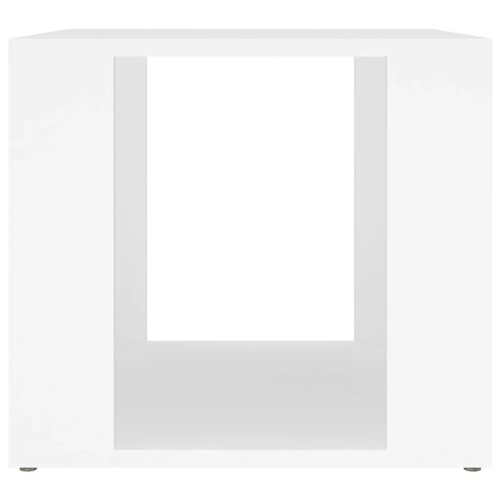 Bedside Table White Engineered Wood Storage Nightstand Bedroom Side Cabinet 41 x 40 x 36 cm