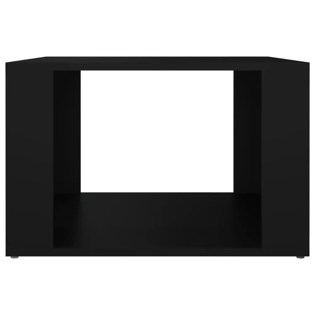 Black Engineered Wood Bedside Table