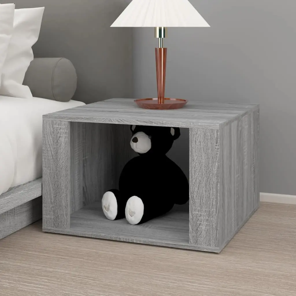 Bedside Table Grey Sonoma Engineered Wood Storage Nightstand Side Furniture