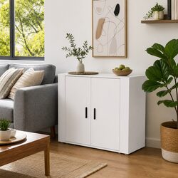 Engineered Wood Sideboard 80x33x70 cm in White