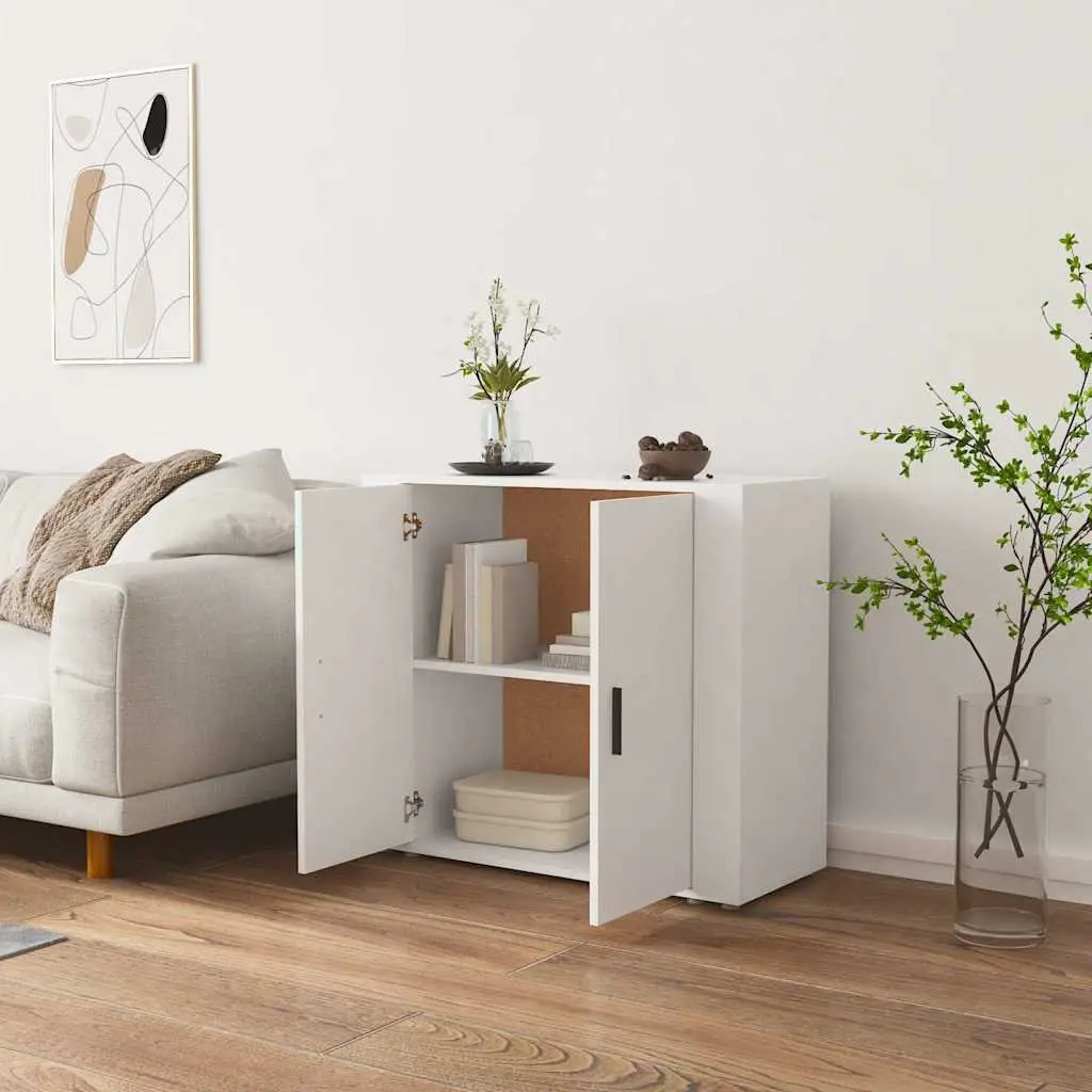 Sideboard Storage Cabinet for Home 80x33x70 cm Engineered Wood White