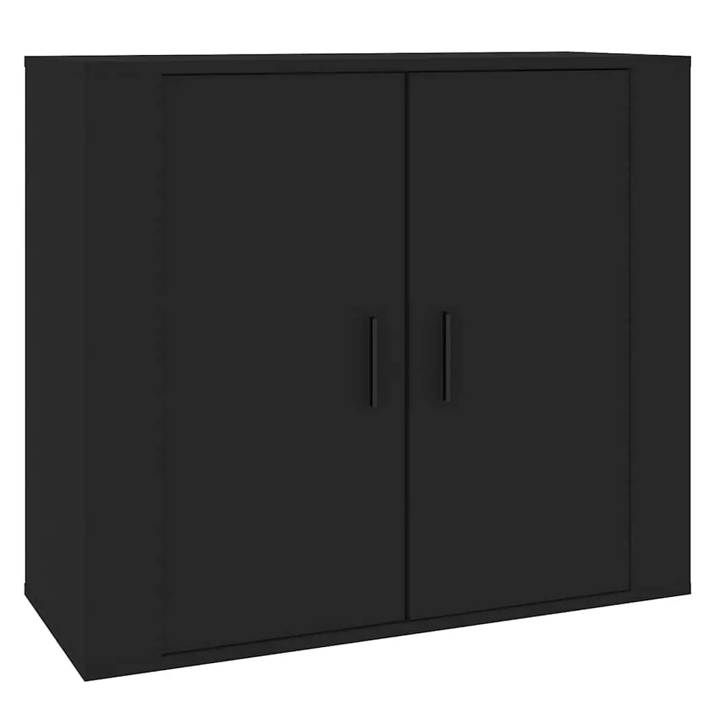 Sideboard Black 80x33x70 cm Storage Cabinet Engineered Wood Cupboard Doors