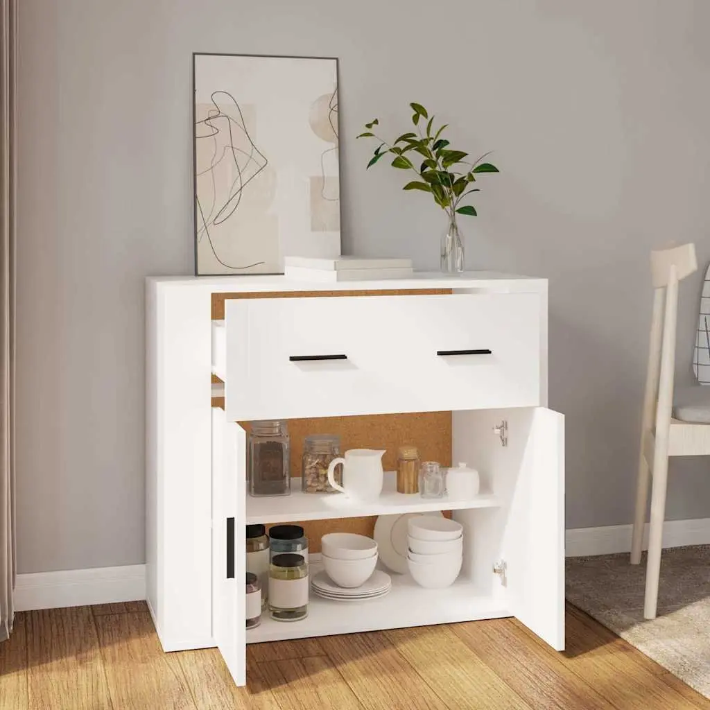 Sideboard Storage Cabinet for Home 80x33x70 cm White