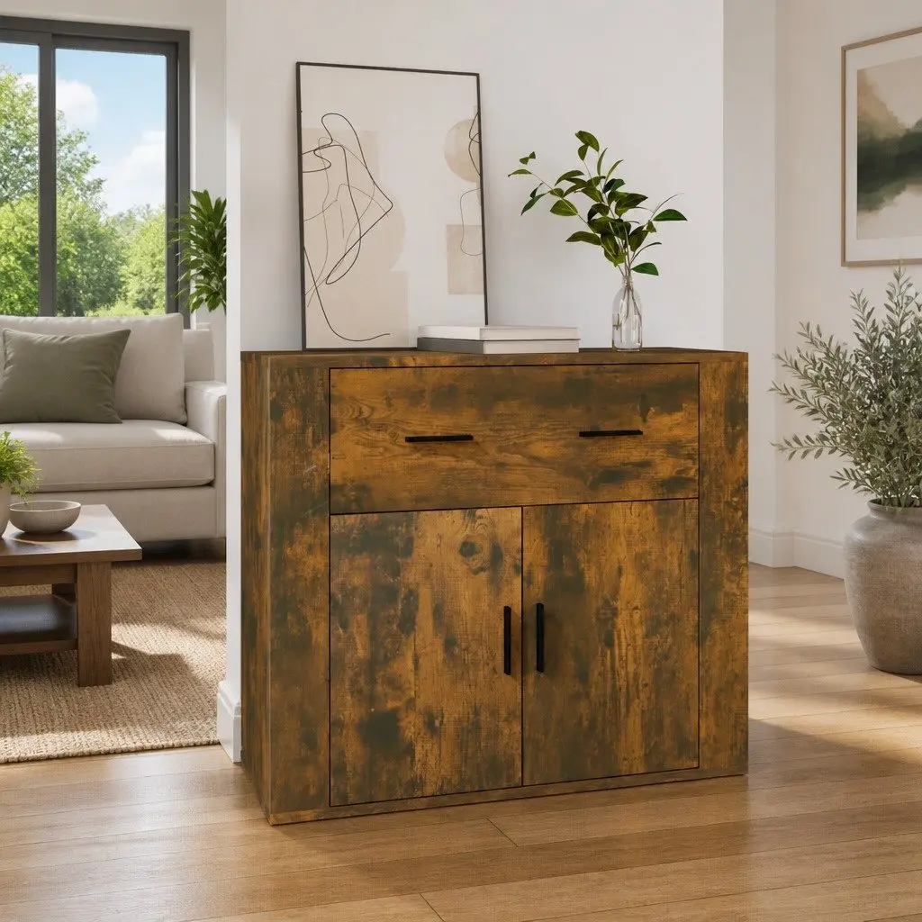 Brown Engineered Wood Sideboard Cabinet
