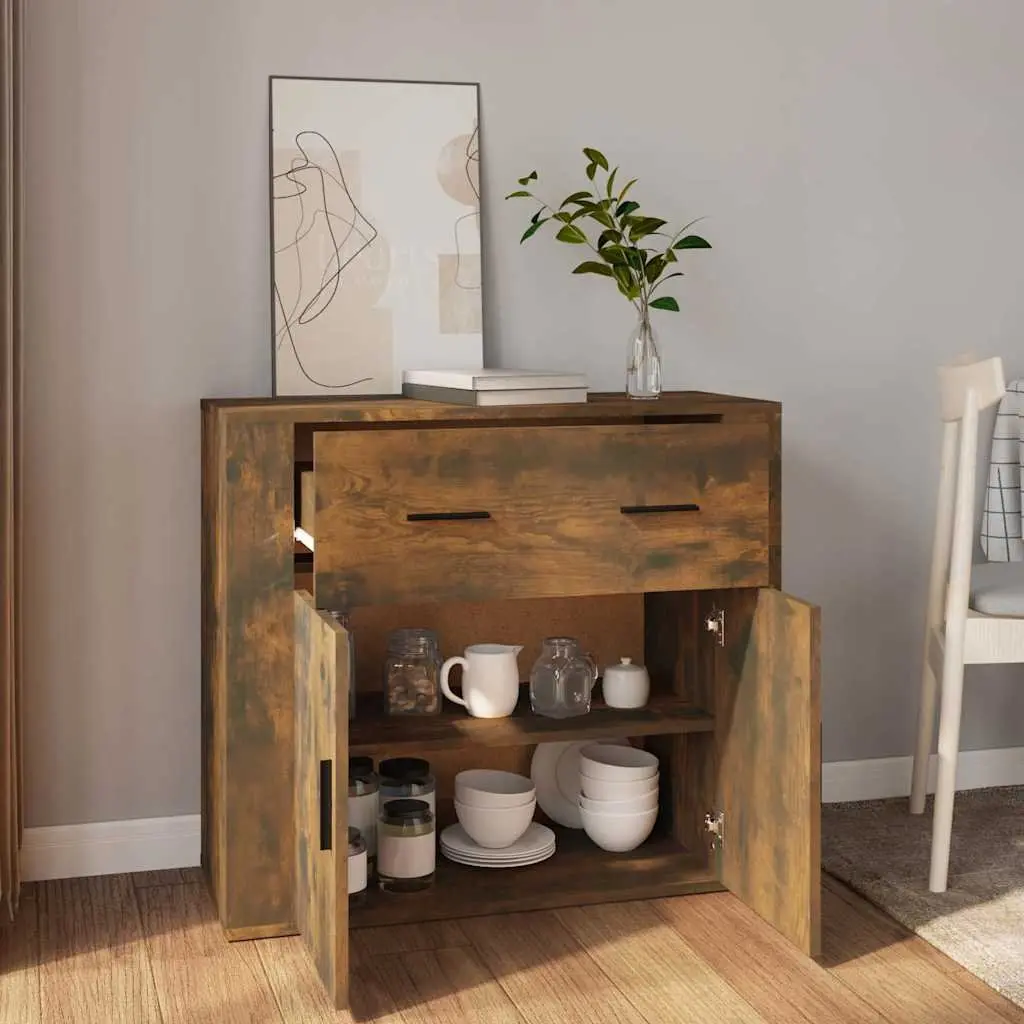 Brown Engineered Wood Sideboard Cabinet