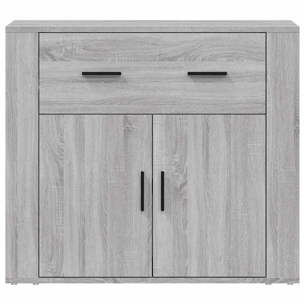 Grey Sideboard Storage Cabinet with Doors Drawers Compartments 80x33x70cm