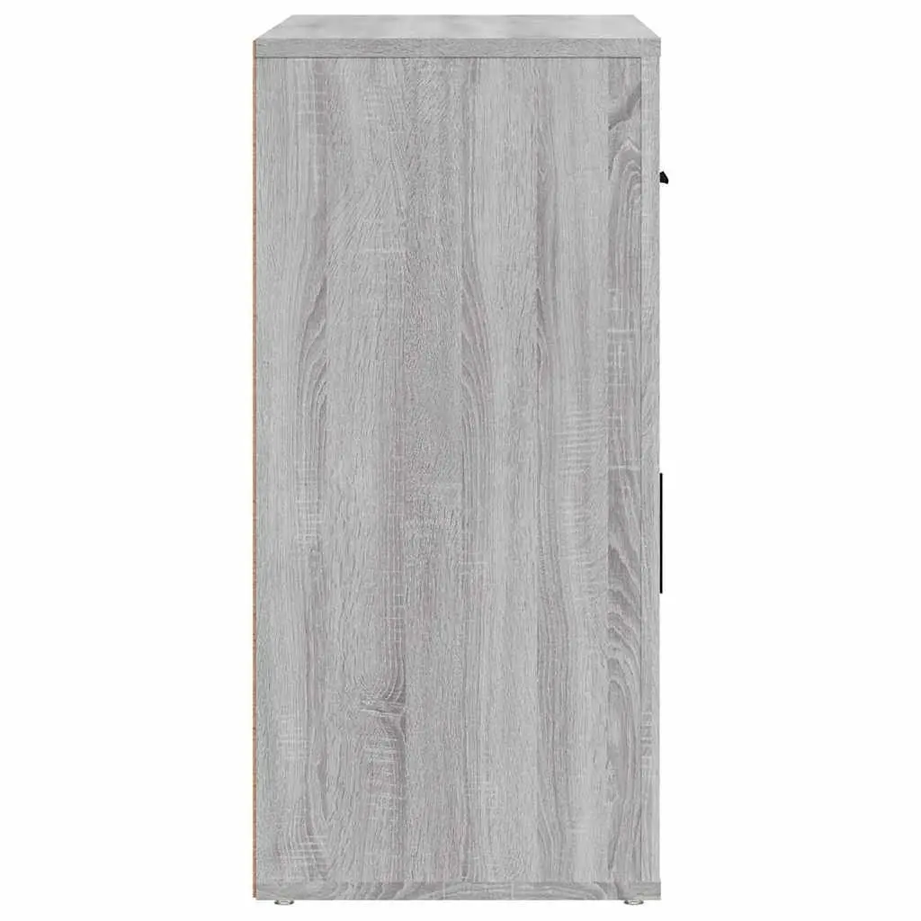 Grey Sideboard Storage Cabinet with Doors Drawers Compartments 80x33x70cm