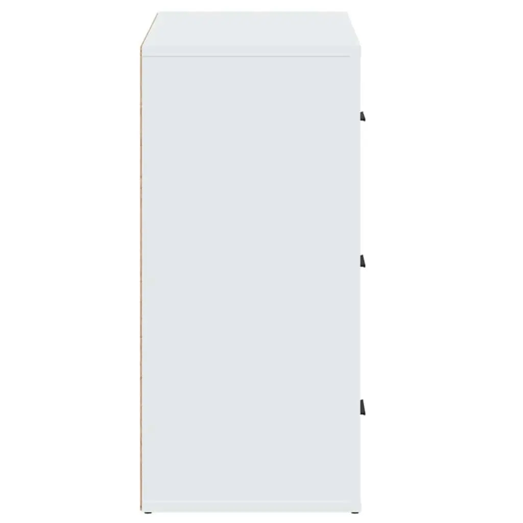 White Sideboard Cabinet 80x33x70cm Engineered Wood Storage Buffet 3 Drawers