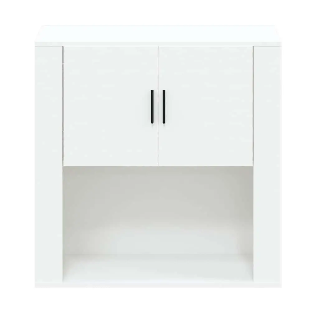 White Wall Cabinet Storage Organiser 80x33x80cm Engineered Wood Mounted