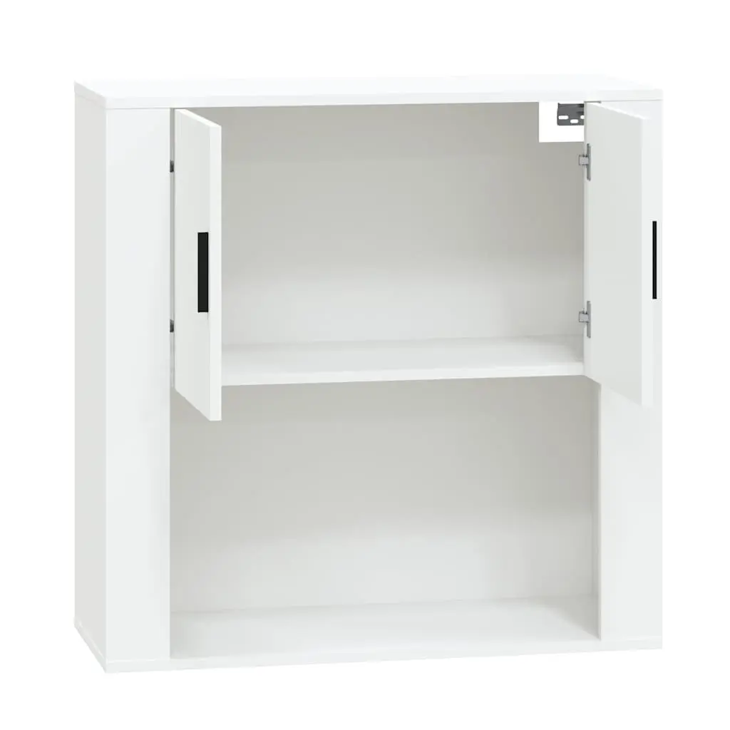 White Wall Cabinet Storage Organiser 80x33x80cm Engineered Wood Mounted