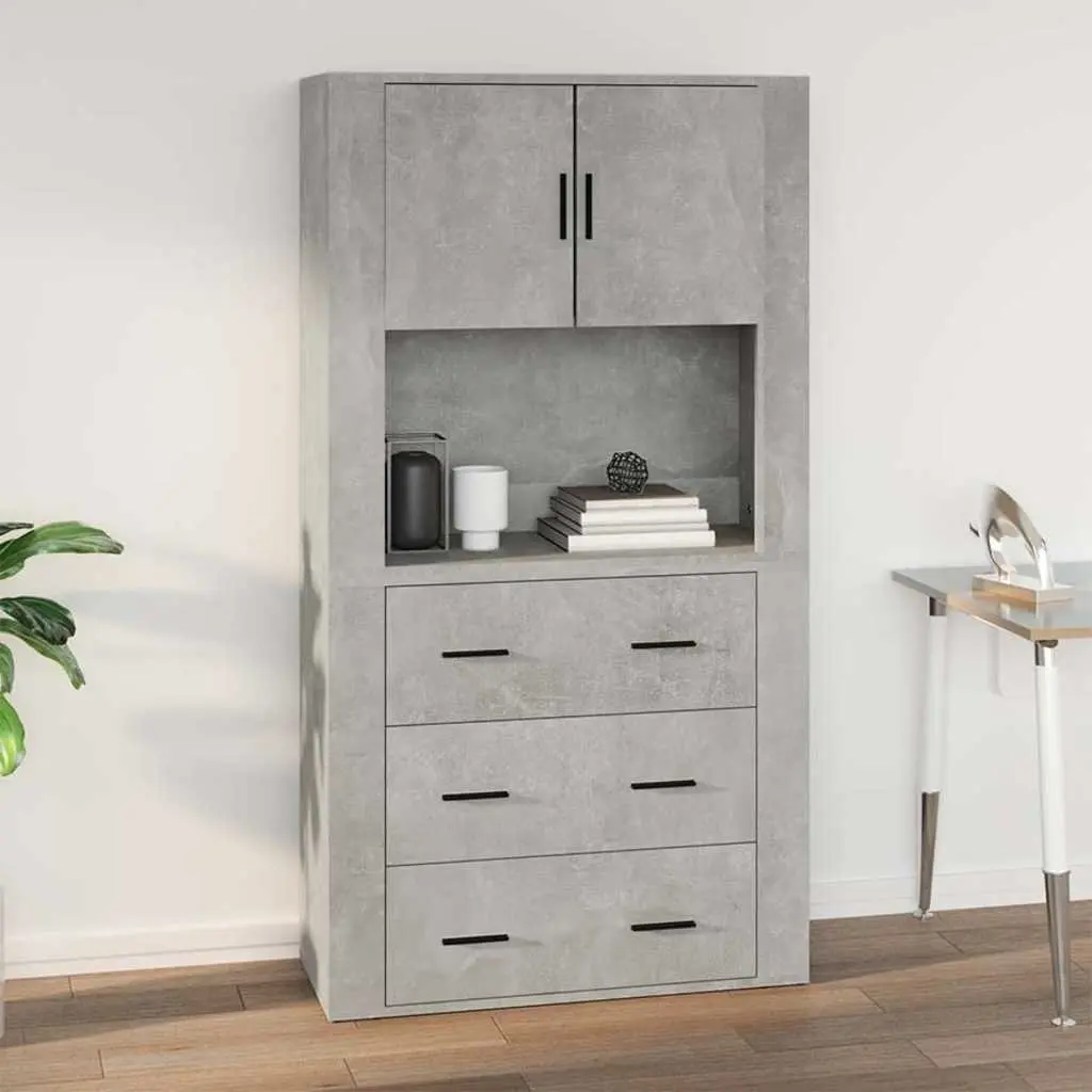 Grey Wall Cabinet 80x33x80 cm
