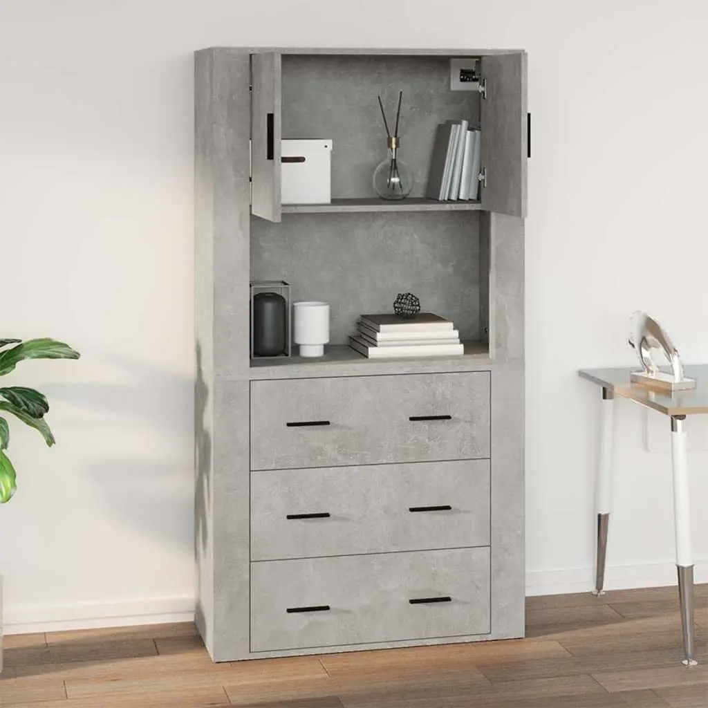 Grey Wall Cabinet 80x33x80 cm