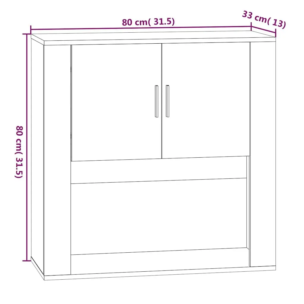 Wall Cabinet Storage for Home 80x33x80 cm Smoked Oak Engineered Wood
