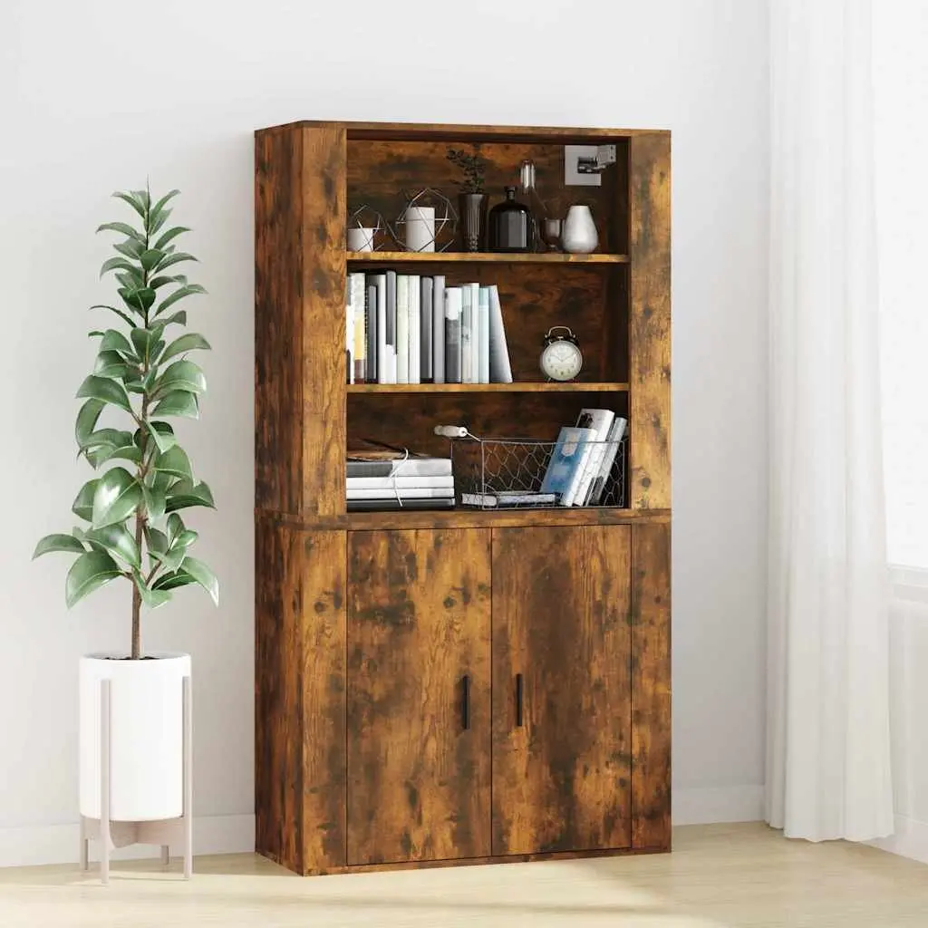 Wall Cabinet for Home Storage Brown Engineered Wood 80x33x80cm