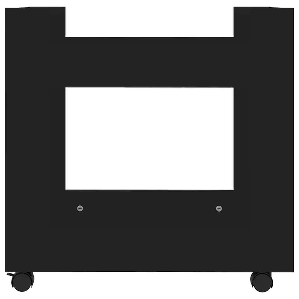 Desk Trolley for Office Kitchen Living Room Black 60x45x60cm Engineered Wood Rolling Storage Shelves