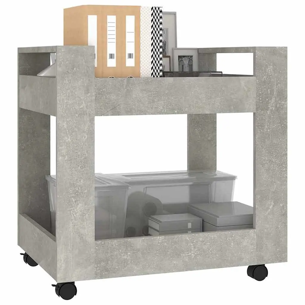 Desk Trolley Grey 60x45x60 cm Storage Cart with Castors Office Organiser