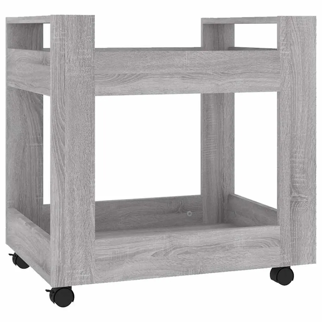 Desk Trolley Storage Cart for Office Kitchen Living Room 2 Shelf Engineered Wood Mobile with Rolling Casters