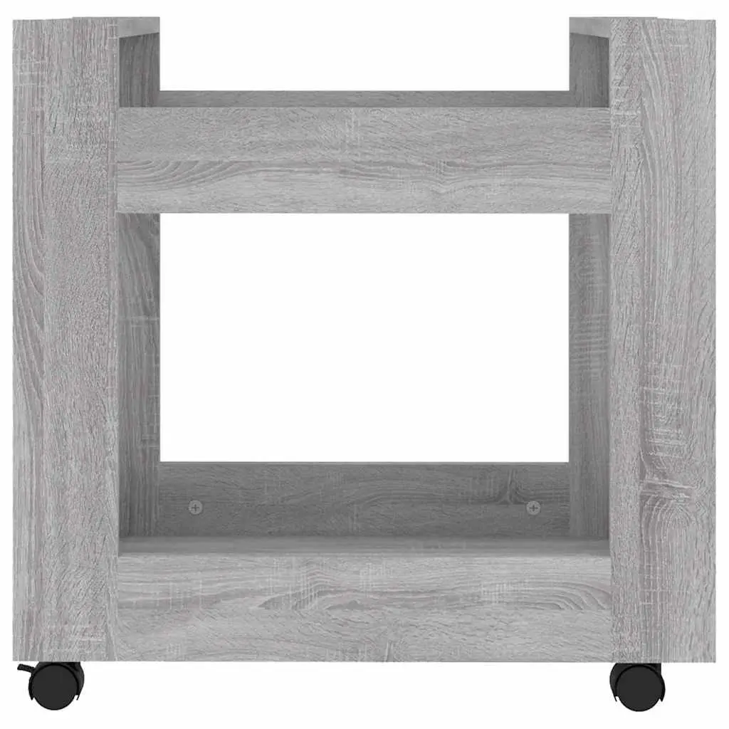 Desk Trolley Storage Cart for Office Kitchen Living Room 2 Shelf Engineered Wood Mobile with Rolling Casters