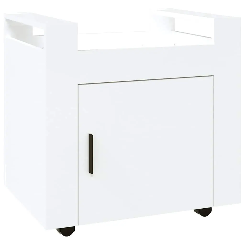 Desk Trolley Mobile Storage Cart White 60x45x60cm