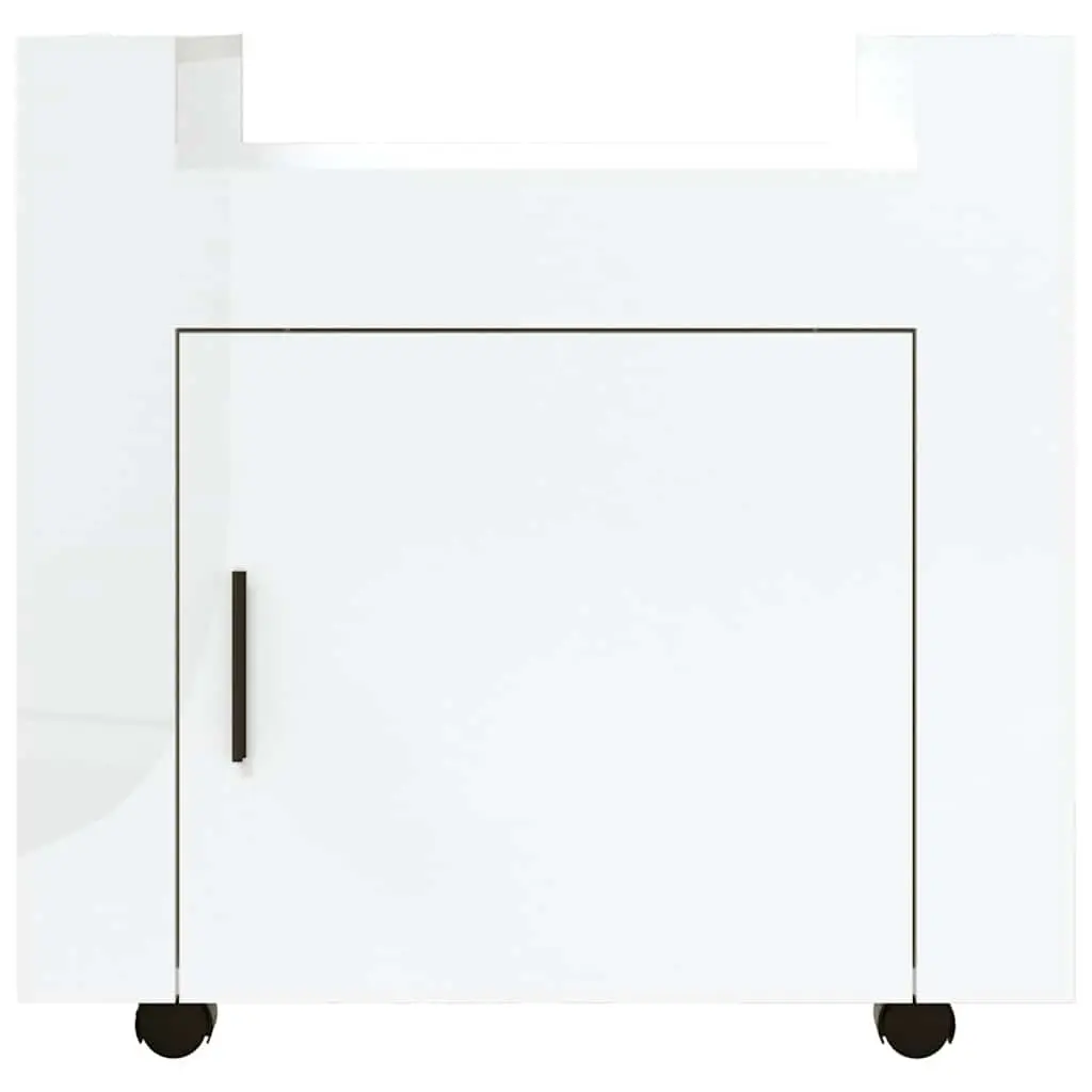 Desk Trolley Mobile Storage Cart White 60x45x60cm