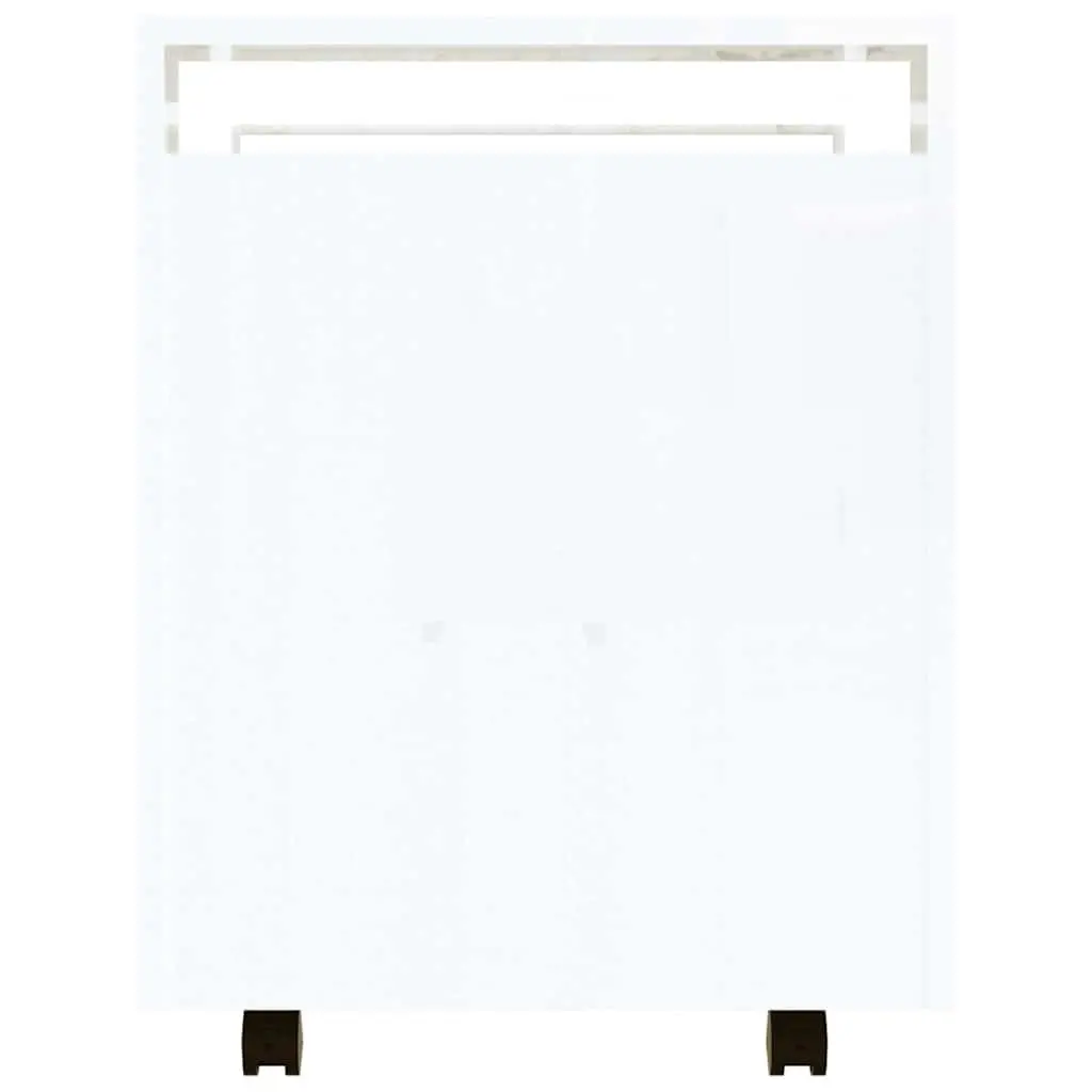 Desk Trolley Mobile Storage Cart White 60x45x60cm