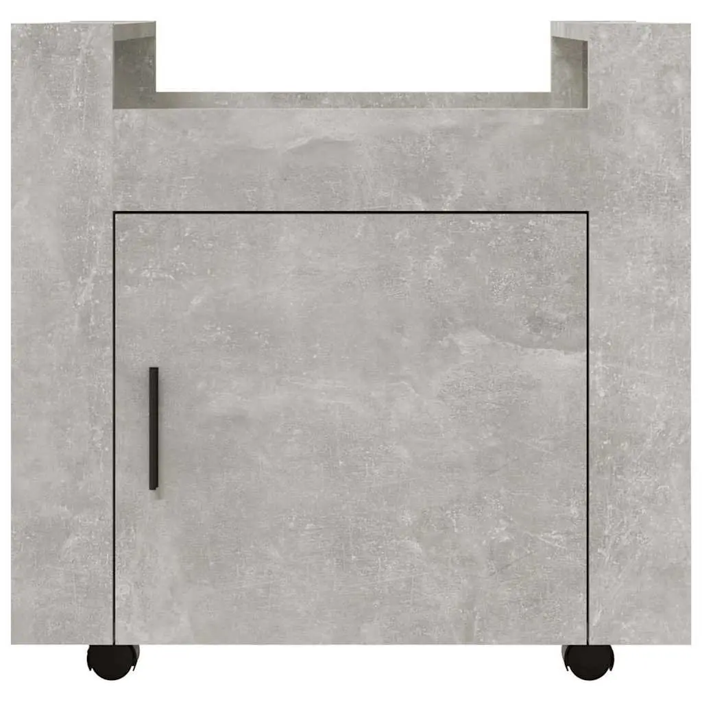 Mobile Storage Cabinet Desk Trolley 60x45x60cm Grey Engineered Wood with Casters for Office Workspace