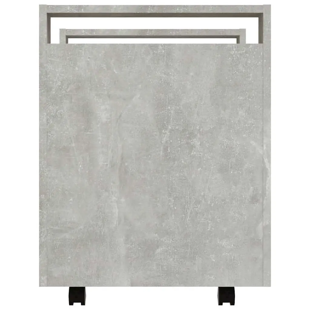 Mobile Storage Cabinet Desk Trolley 60x45x60cm Grey Engineered Wood with Casters for Office Workspace