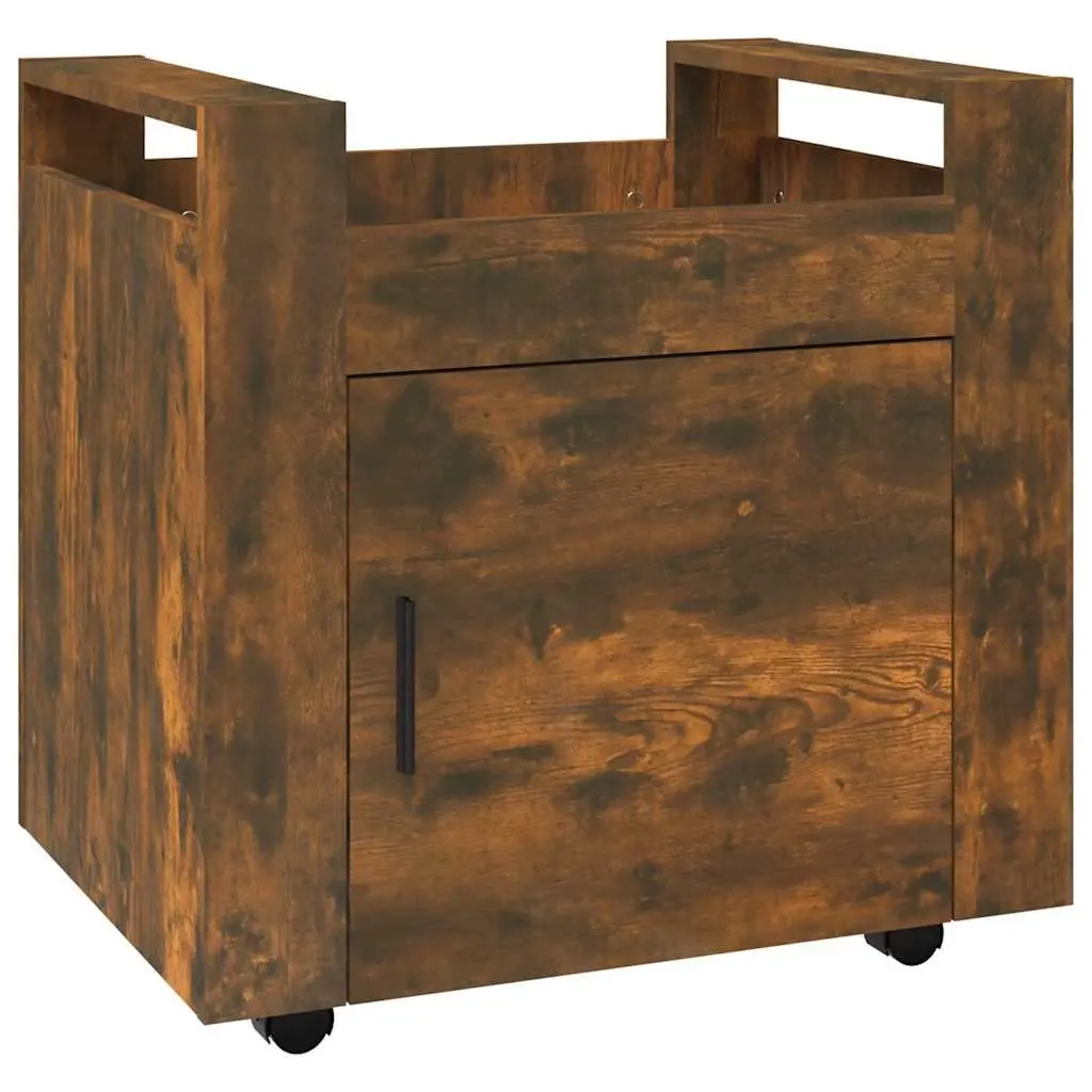 Desk Trolley Office Storage Unit Brown Engineered Wood 60W x 45D x 60H cm