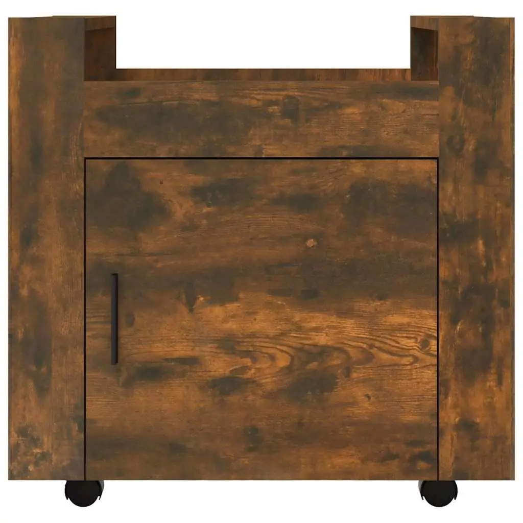 Desk Trolley Office Storage Unit Brown Engineered Wood 60W x 45D x 60H cm