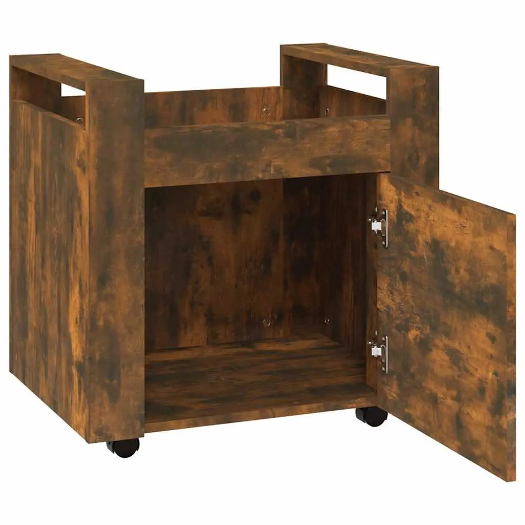 Desk Trolley Office Storage Unit Brown Engineered Wood 60W x 45D x 60H cm