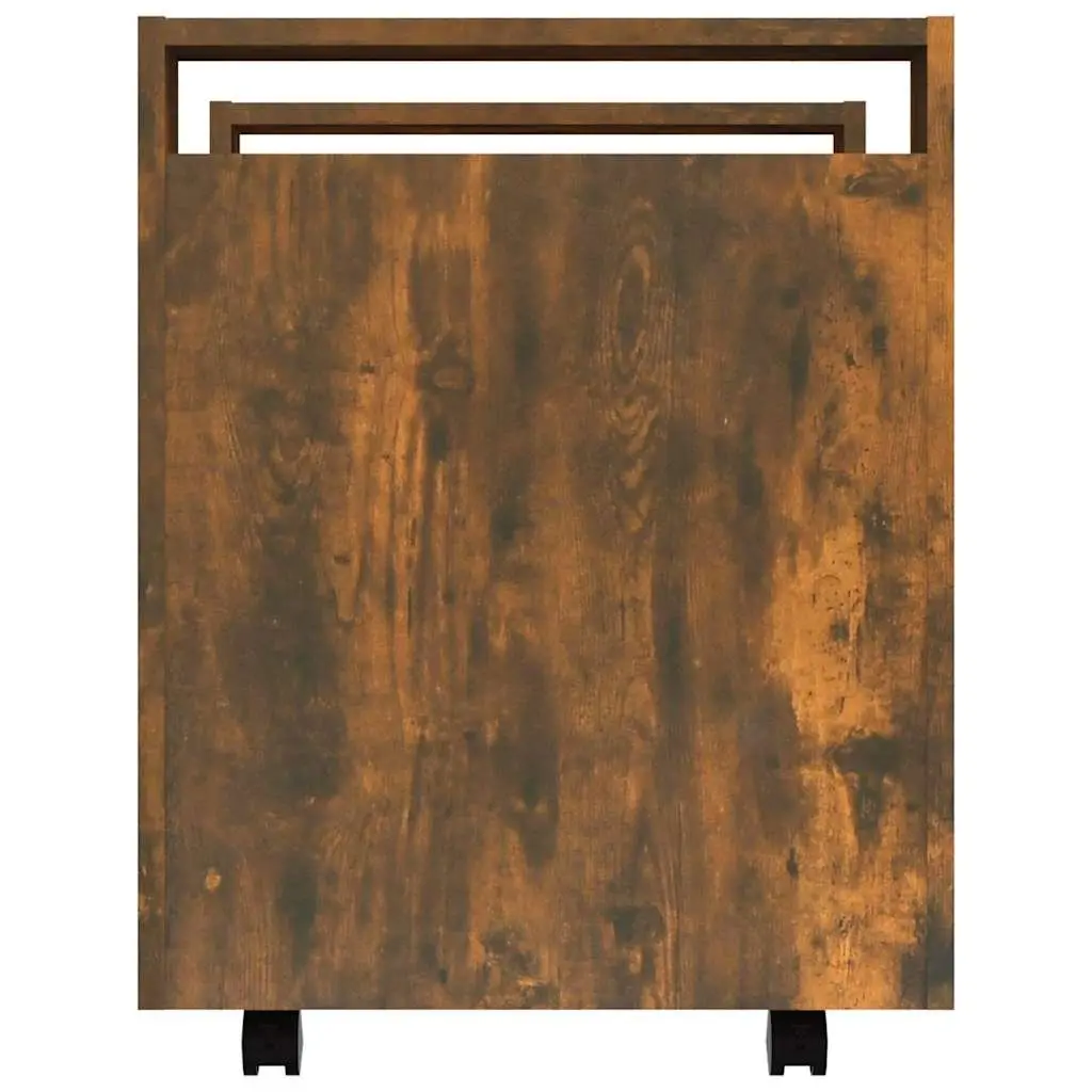 Desk Trolley Office Storage Unit Brown Engineered Wood 60W x 45D x 60H cm