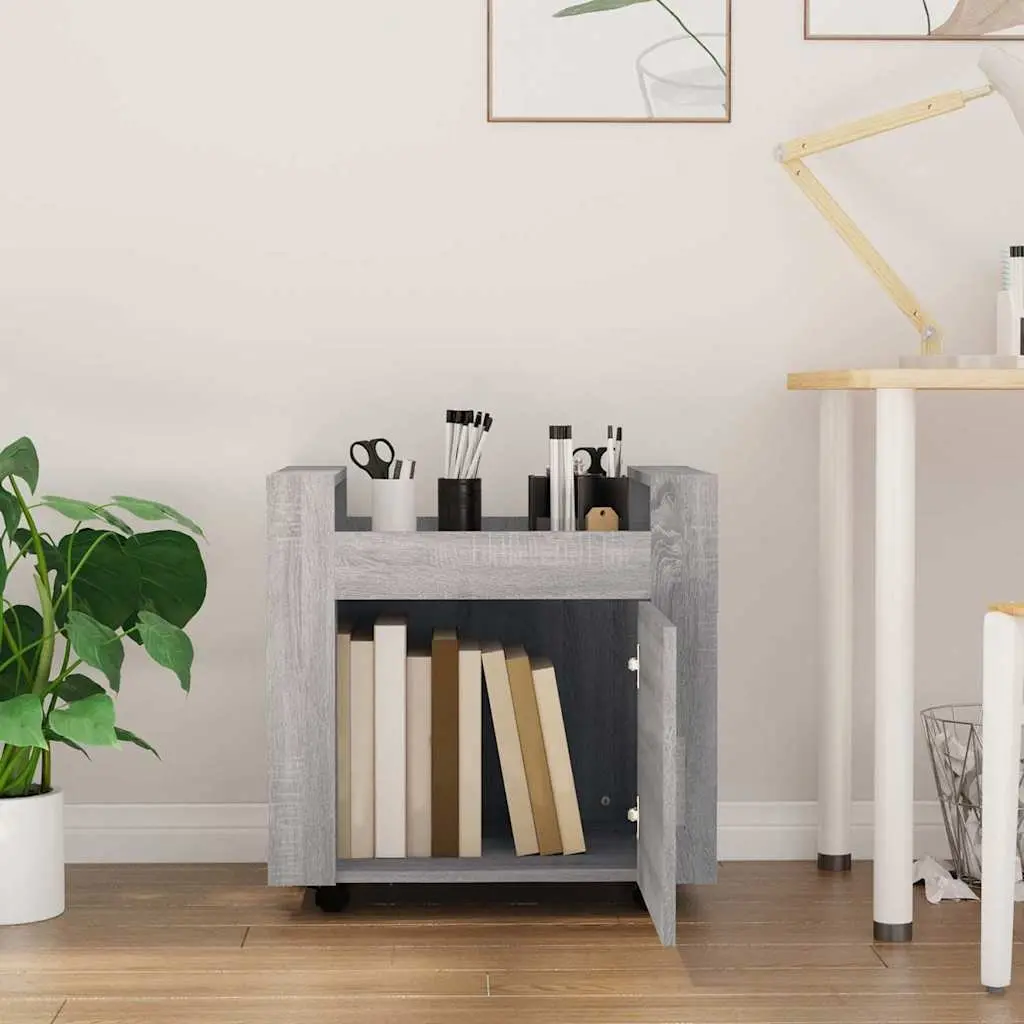 Grey Desk Trolley Mobile Organizer 60x45x60 cm