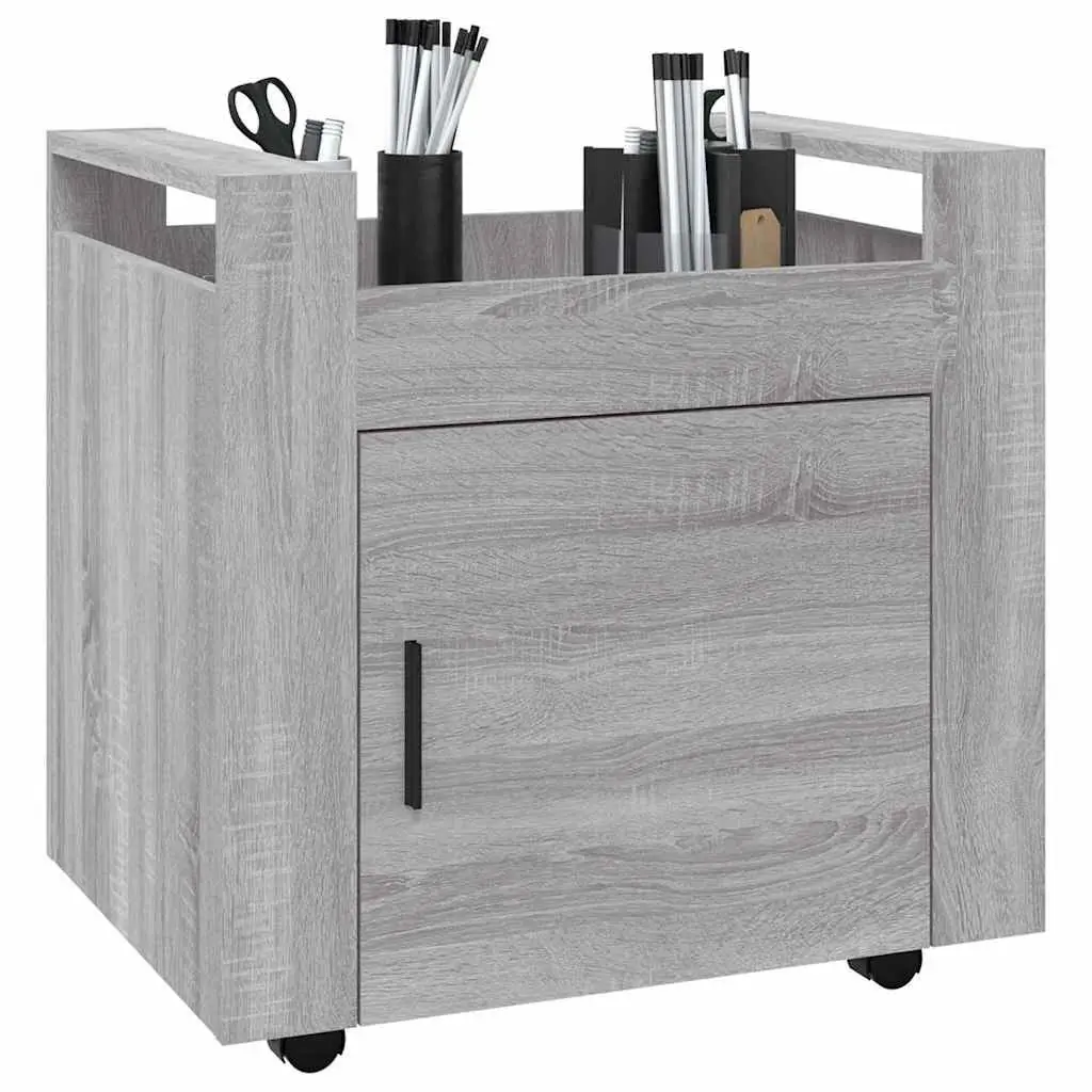 Grey Desk Trolley Mobile Organizer 60x45x60 cm