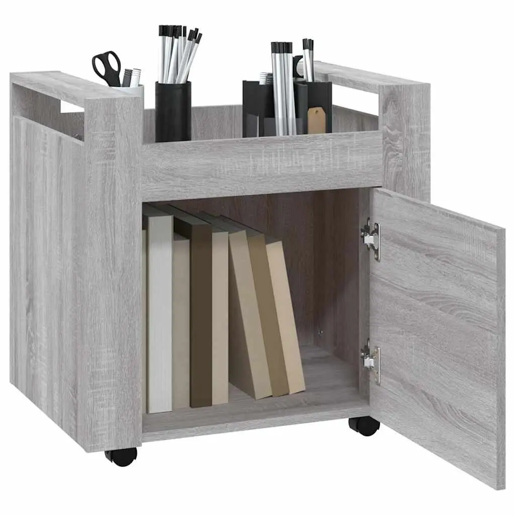 Grey Desk Trolley Mobile Organizer 60x45x60 cm