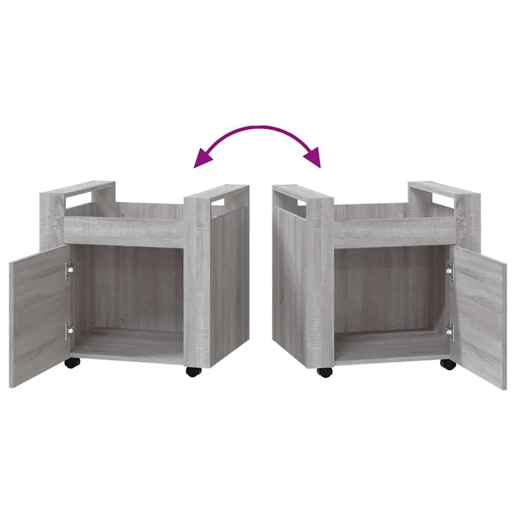Grey Desk Trolley Mobile Organizer 60x45x60 cm