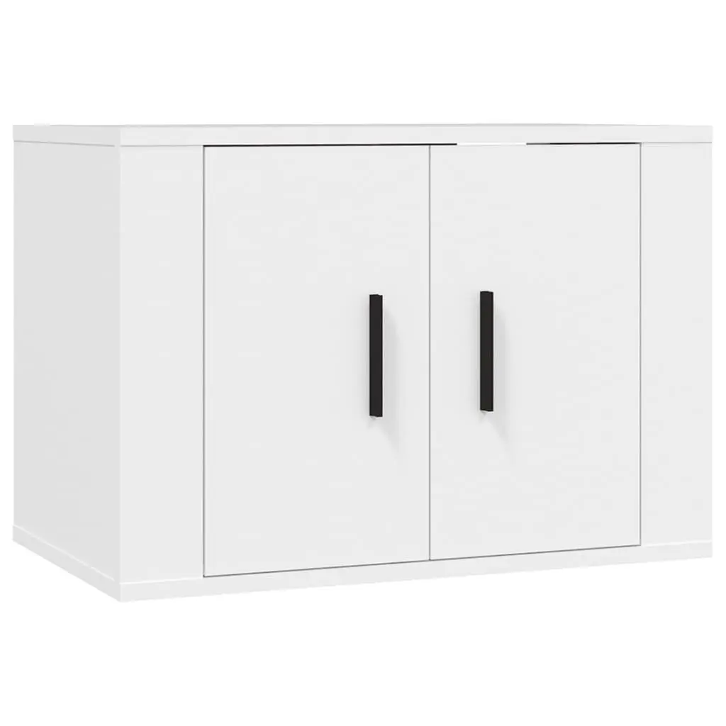 White Wall Mounted TV Cabinet with Storage