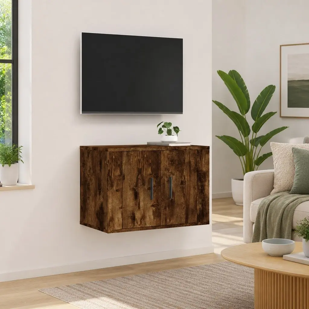 Wall Mounted TV Cabinet for Living Room Brown Engineered Wood 57x34.5x40cm