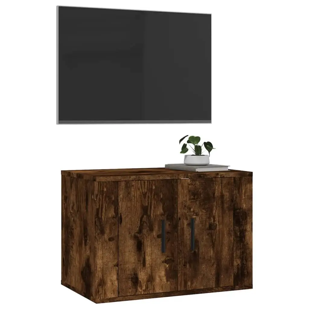 Wall Mounted TV Cabinet for Living Room Brown Engineered Wood 57x34.5x40cm