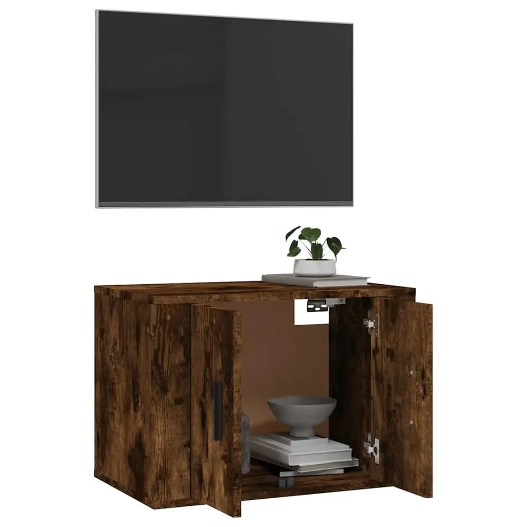 Wall Mounted TV Cabinet for Living Room Brown Engineered Wood 57x34.5x40cm