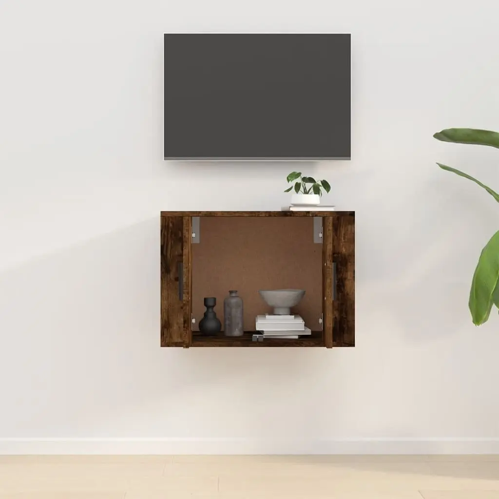 Wall Mounted TV Cabinet for Living Room Brown Engineered Wood 57x34.5x40cm
