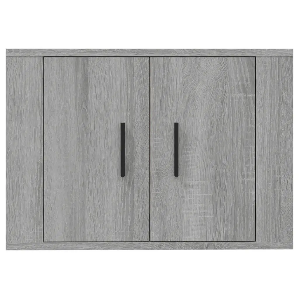 Grey Engineered Wood Wall Mounted Storage Cabinet for TV Media Shelving 57x34.5x40cm