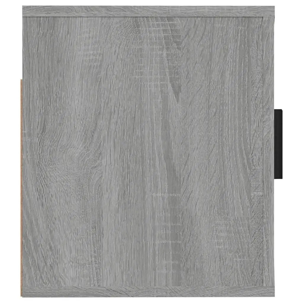 Grey Engineered Wood Wall Mounted Storage Cabinet for TV Media Shelving 57x34.5x40cm