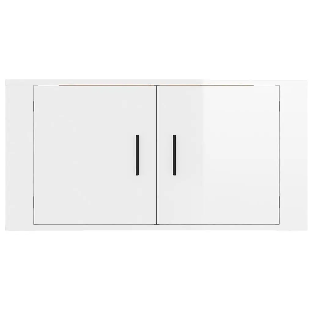 White High Gloss Wall Mounted TV Unit 80x34.5x40cm