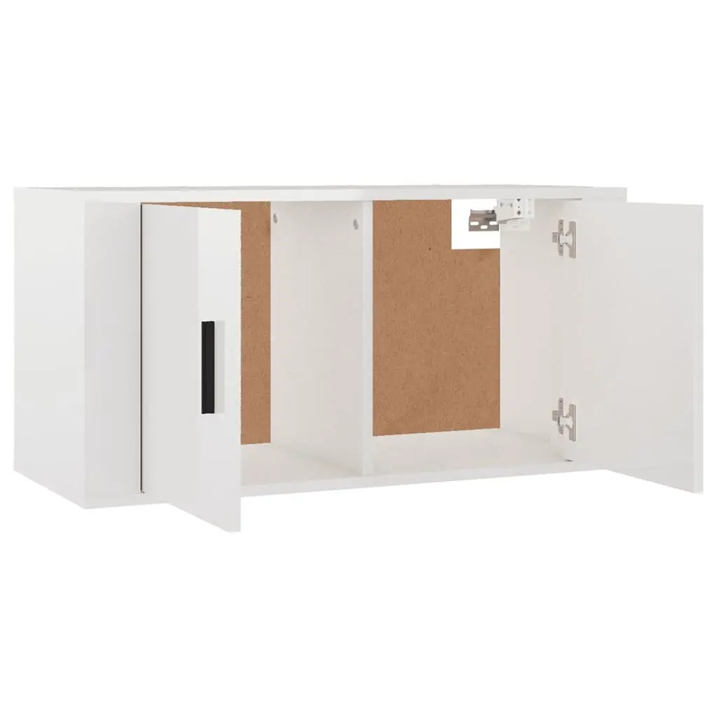 White High Gloss Wall Mounted TV Unit 80x34.5x40cm