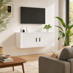 White Wall Mounted TV Cabinet Dimensions 100x34.5x40 cm