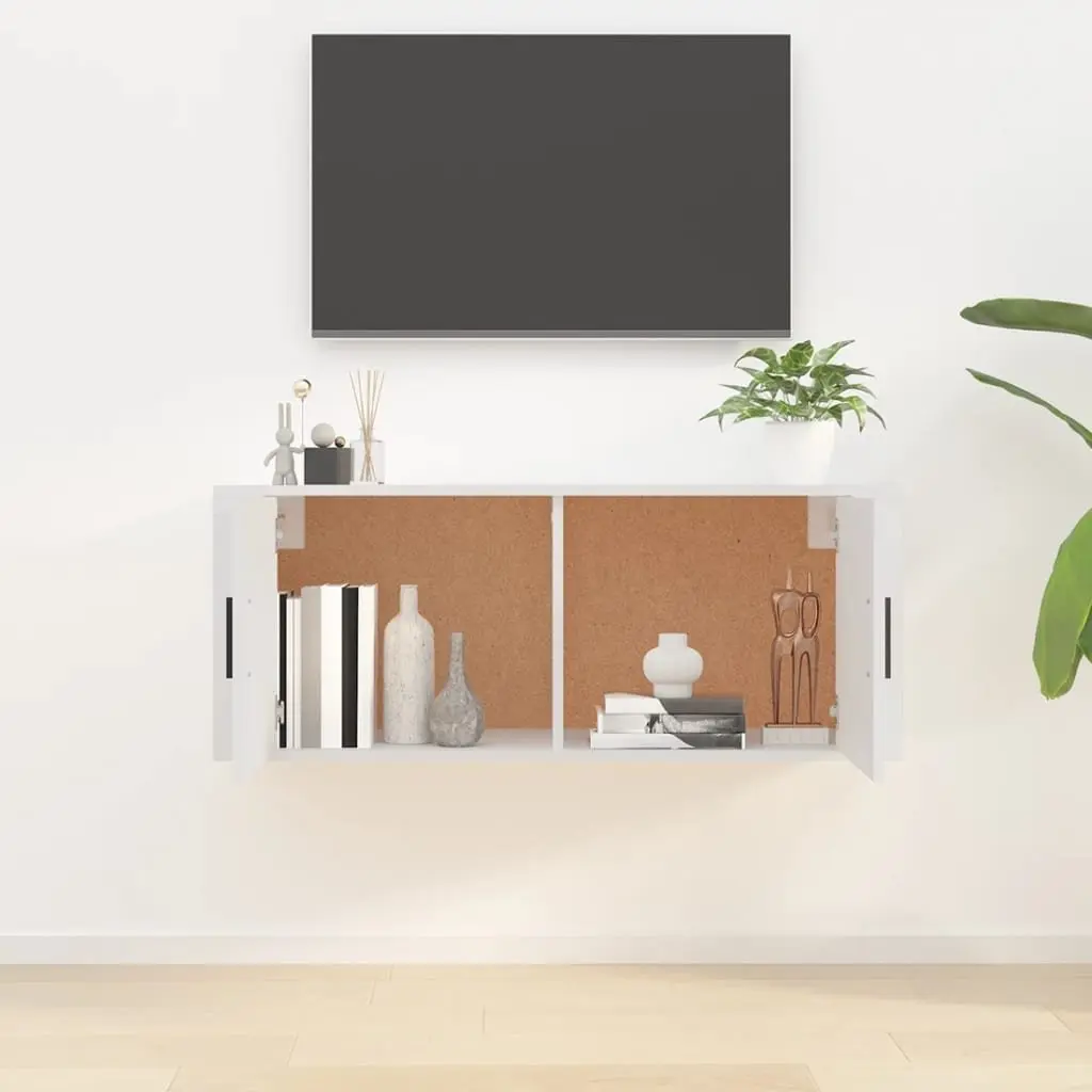Wall Mounted TV Cabinet White 100x34.5x40 cm Media Storage Unit