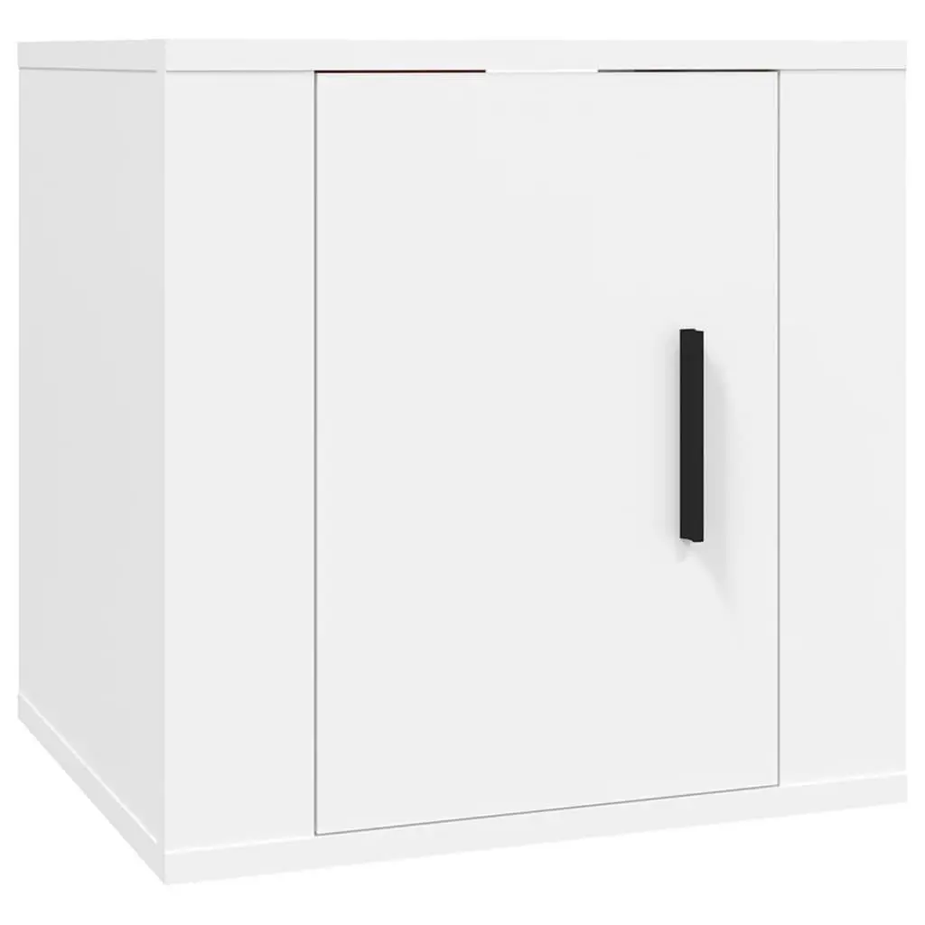 Floating Media Storage Unit Wall Mounted TV Cabinet White 40cm x 34.5cm x 40cm