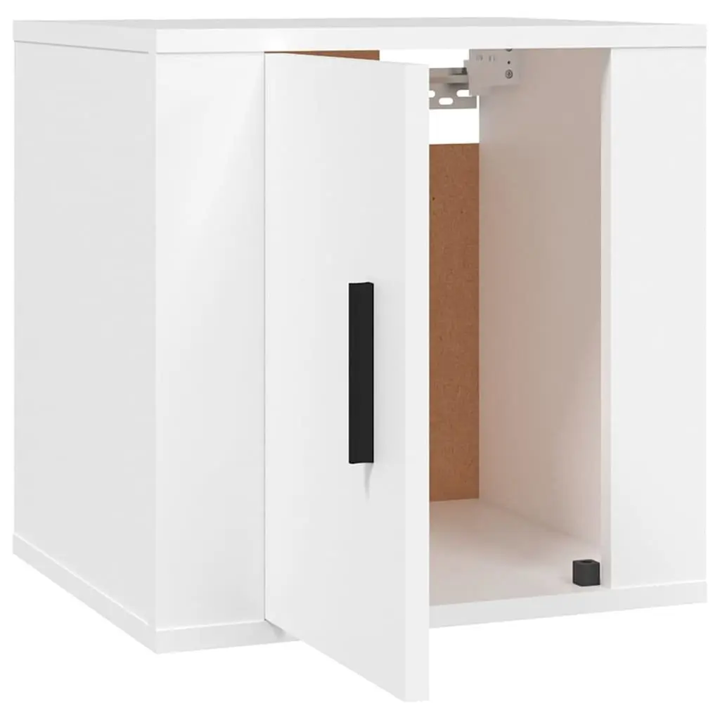Floating Media Storage Unit Wall Mounted TV Cabinet White 40cm x 34.5cm x 40cm